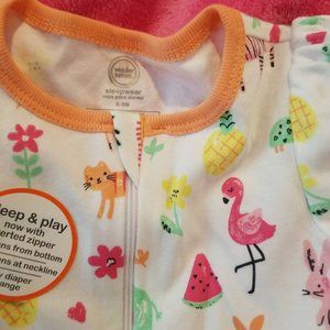 Wonder Nation 6/9 Month Girls Pajama One Piece